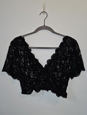 Black Lacey Short Cardigan Medium/Large